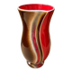 Antique verceram ceramic vase brown red beige vintage