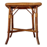 Table ou bout de canapé vintage en rotin – Style Riviera 1960