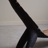 Rustic tribal Lobi chair from West Africa, Burkina Faso, Wabi Sabi, 1940s.