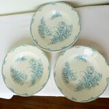 3 vintage ironstone soup plates from L&G, Oeillets model 220524