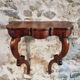Antique French Napoleon III mahogany console table, wall table with marquetry, 19th century