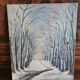 Snow landscape oil on canvas cardboard, unsigned