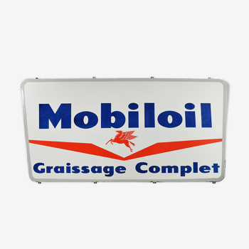 Plaque émaillée publicitaire Mobiloil