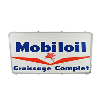 Mobiloil advertising enamelled plate