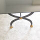 Wrought iron table with black lacquered glass, Italia 1970s