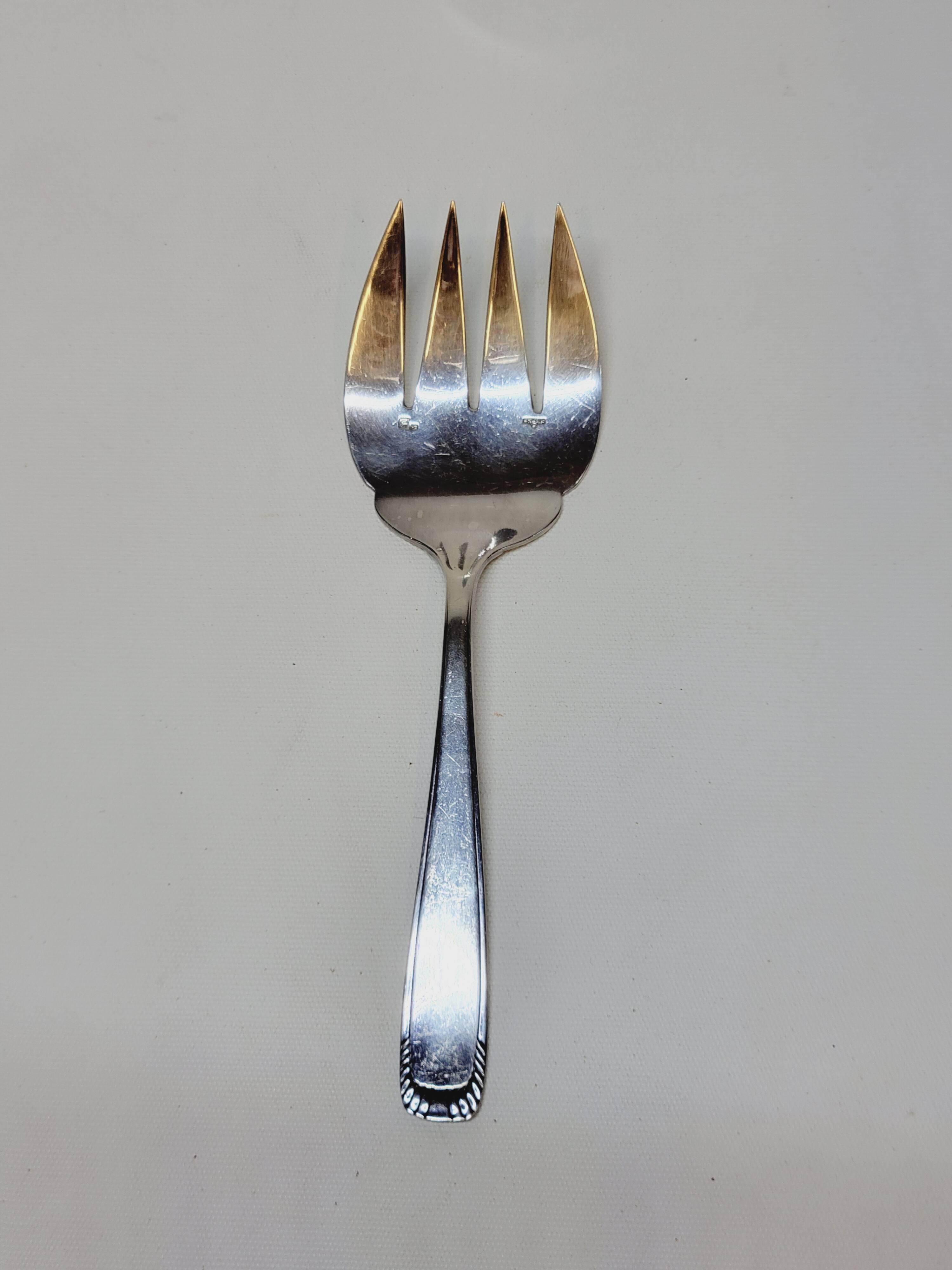 Ercuis Art Deco Silver Metal Fish Serving Cutlery Set