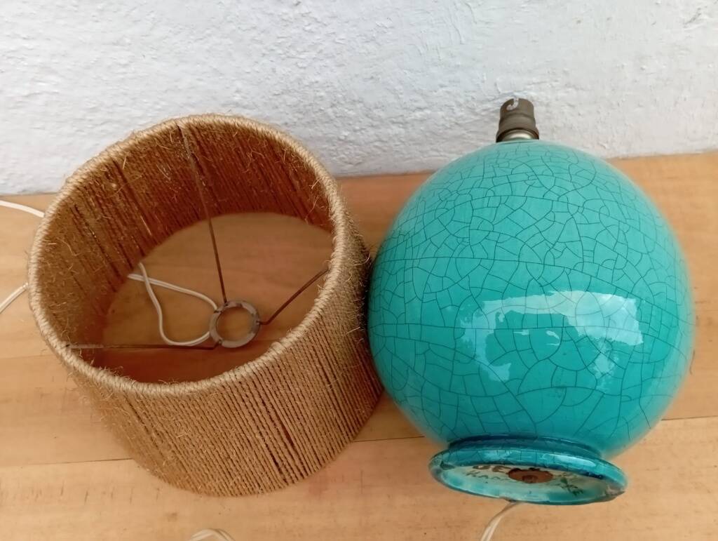 Art Deco cracked ceramic lamp from the 1930s