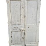 Ancienne paire de portes d'entrée en chêne