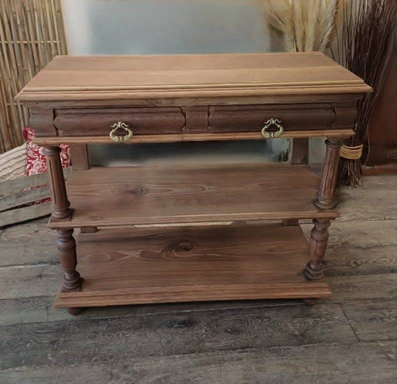 Console desserte meuble d'appoint en chêne massif