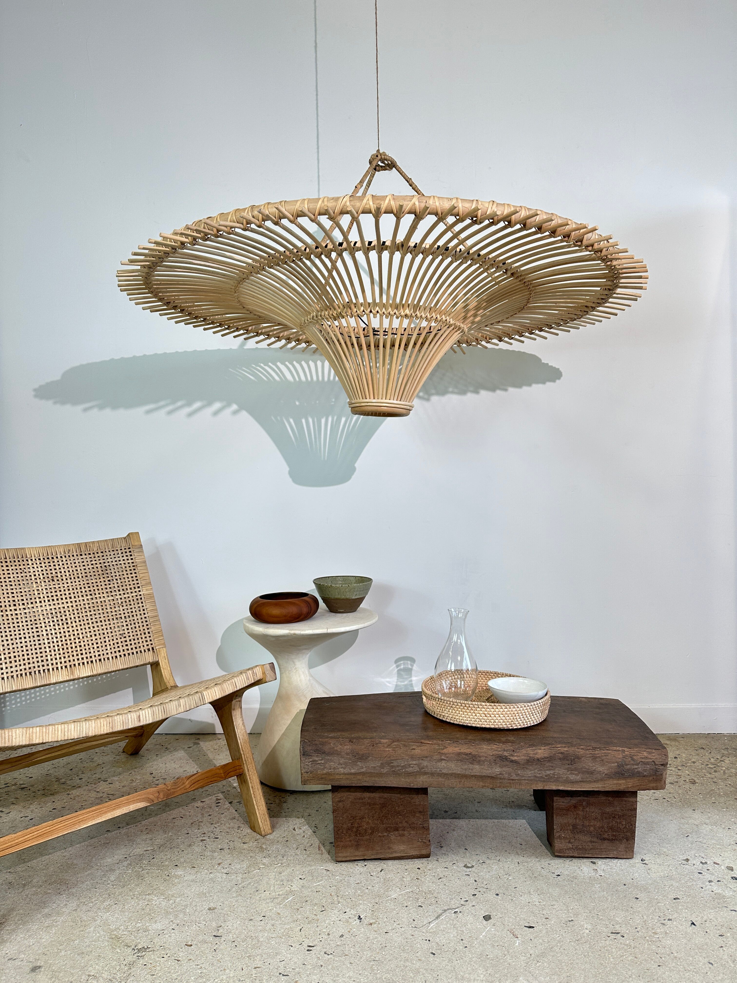 Suspension rattan saucer iron frame D:120 H:60