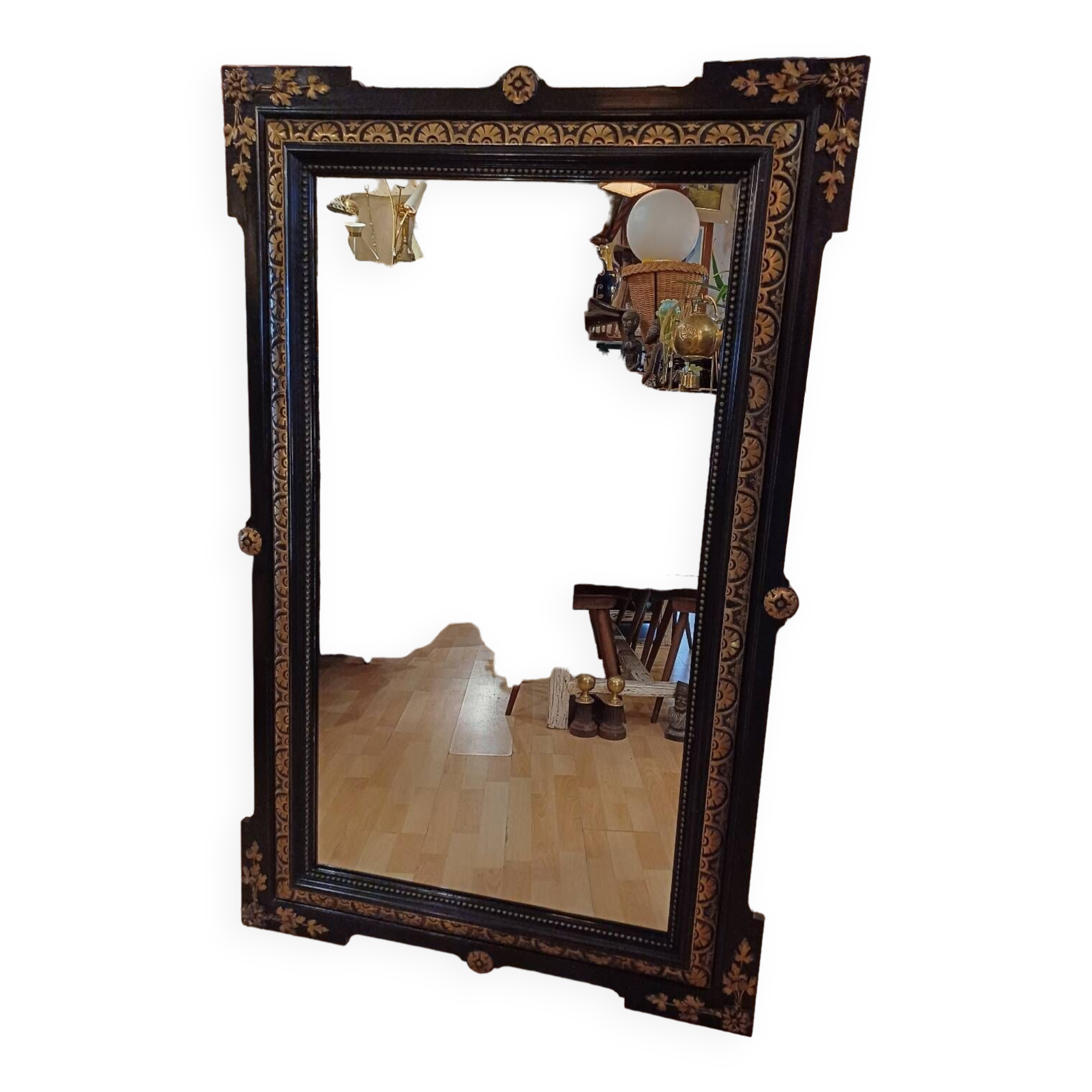 Large mirror from the Napoleon 3rd period, 19th century. 1.51 m/ 96 cm