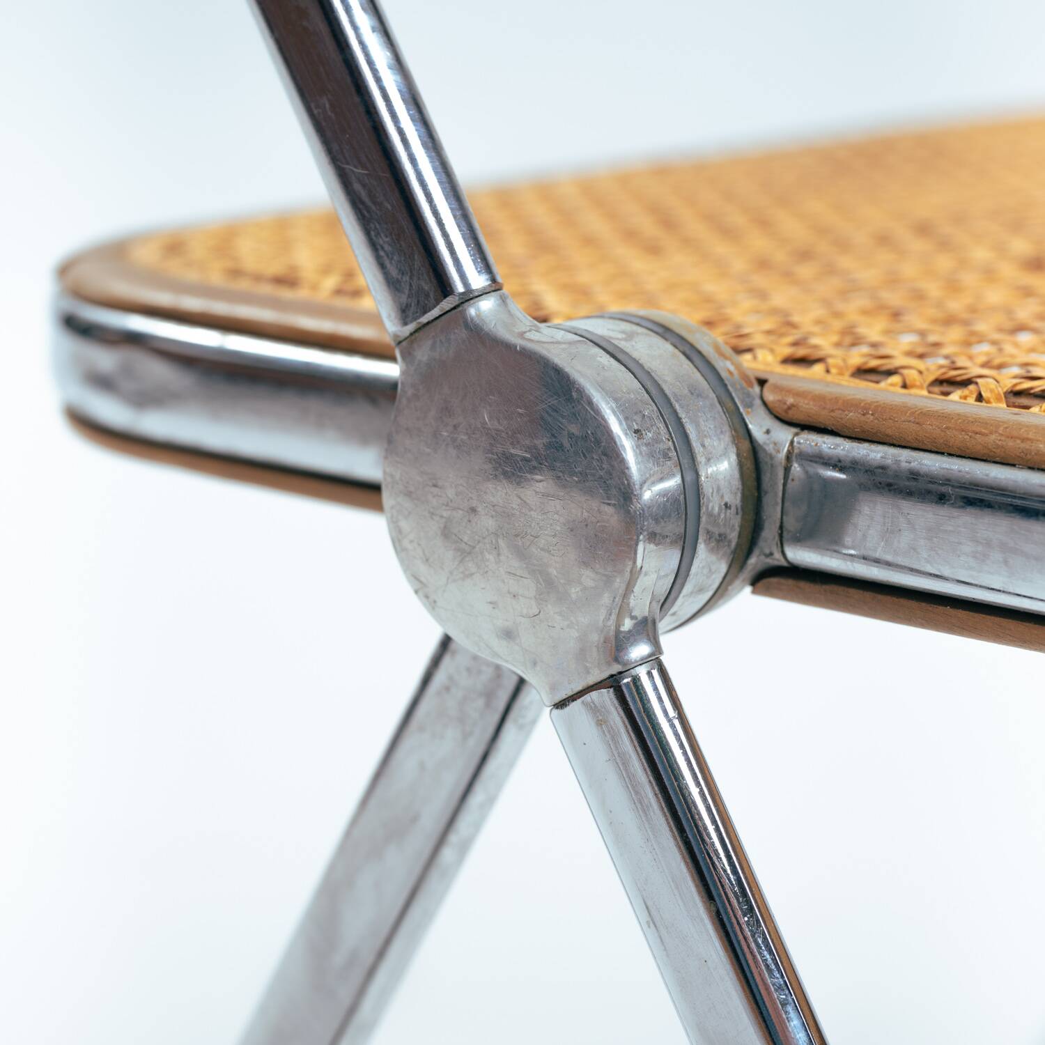 Castelli Plia wicker folding chairs Giancarlo Piretti, set of 8