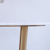 Oval dining table in white Ibiza marble 160x90x75