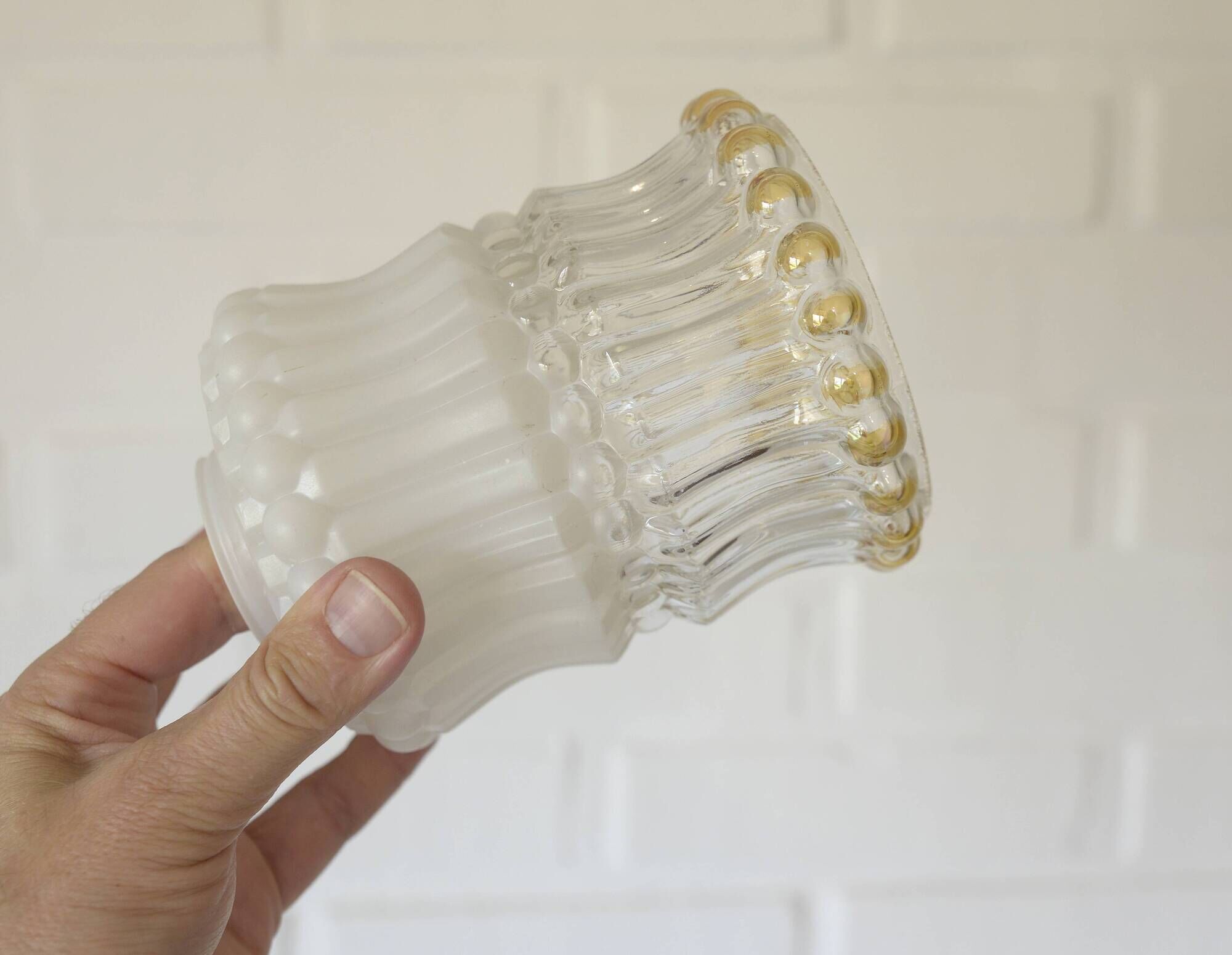 Set of 6 Vintage Replacement Glass Shades / DIY Hanging Lamp / Bedside Ligh