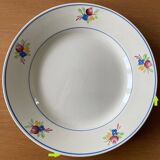 6 antique flat plates in Gien earthenware