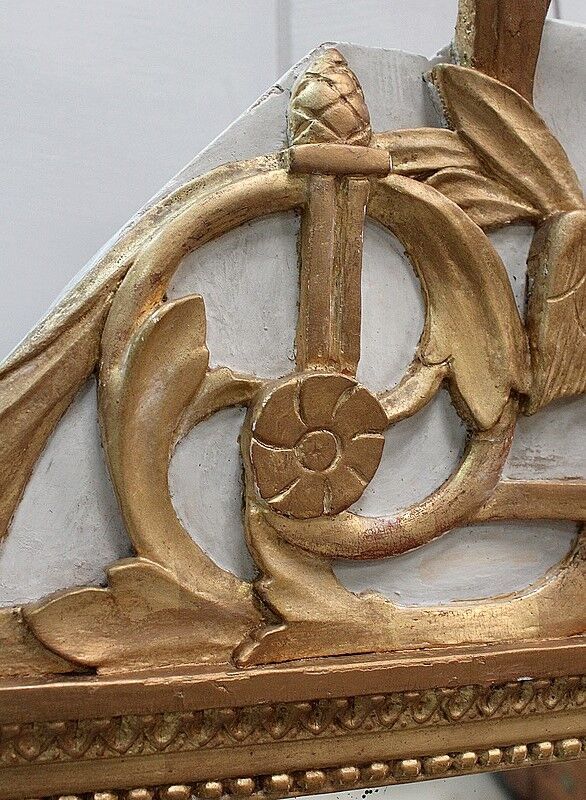 Golden wooden mirror, Louis XVI style - early 20th century