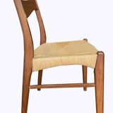 wooden and straw chairs from the 50s