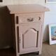 Old high jam bowl in pink painted solid wood