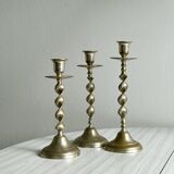 3 bougeoirs torsadés