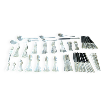 Christofle "Boréal" silver-plated cutlery set, 149 pieces in its box