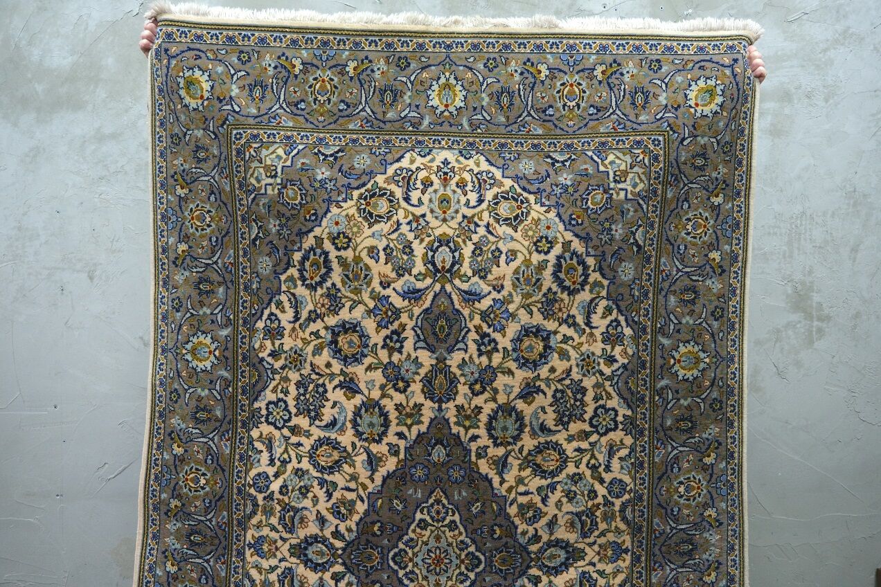 Vintage persian hand-woven keshan carpet ,240x141