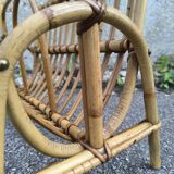 Rattan magazine rack 1960