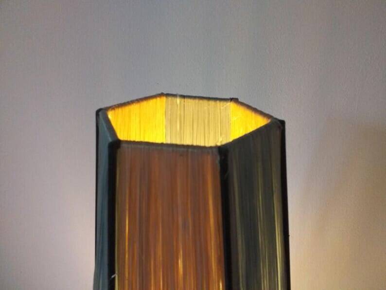 Rare Midcentury Rocket Floor Lamp, Metal and Straw, German Design