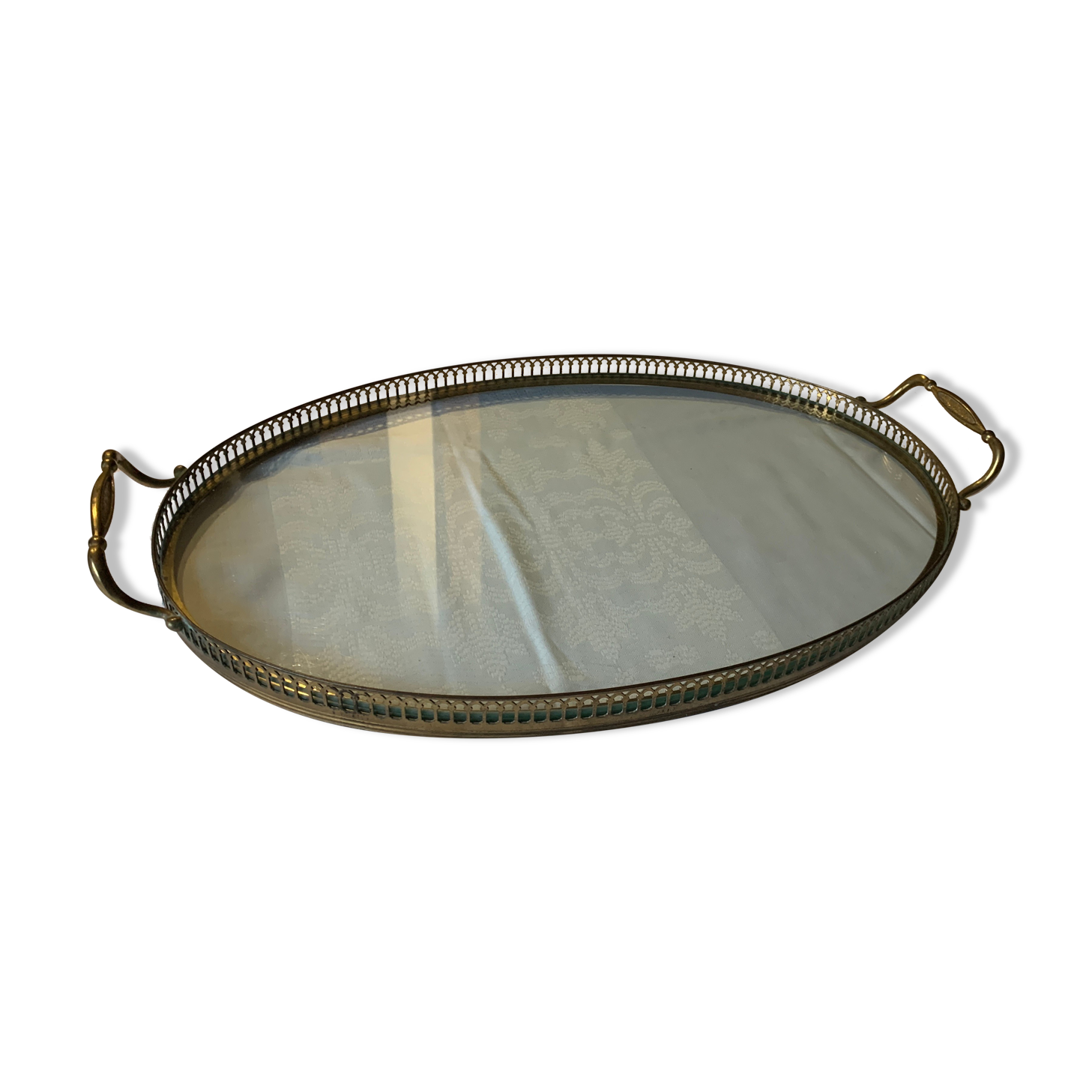 Old brass and glass top