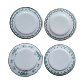 Set of 4 mismatched green plates