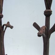 17th-18th Century Hand Forged Iron Dragon Gothic Andirons or Firedogs