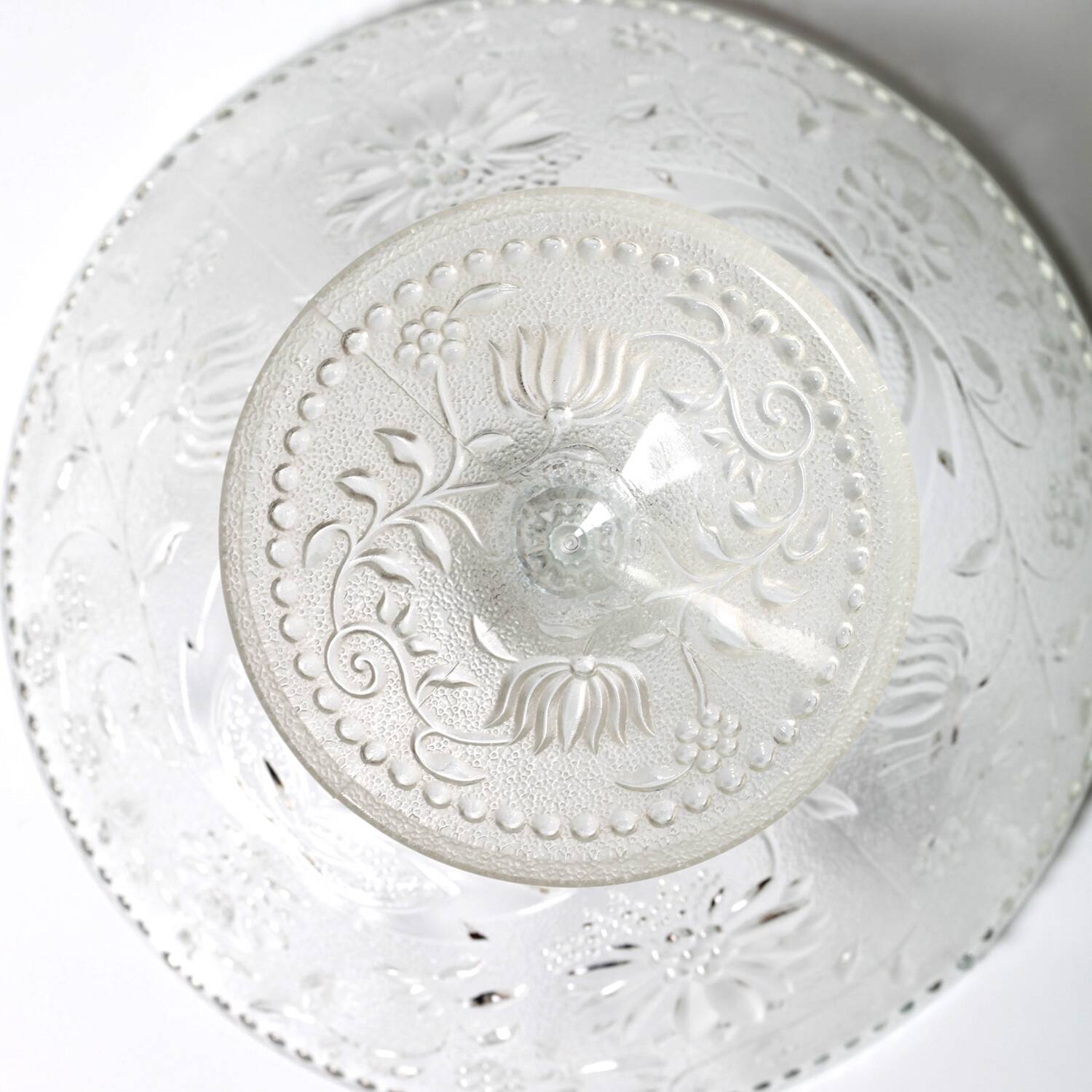 Pressed Glass Pedestal Bowl: Cibulak Pavel Panek Design / 1974