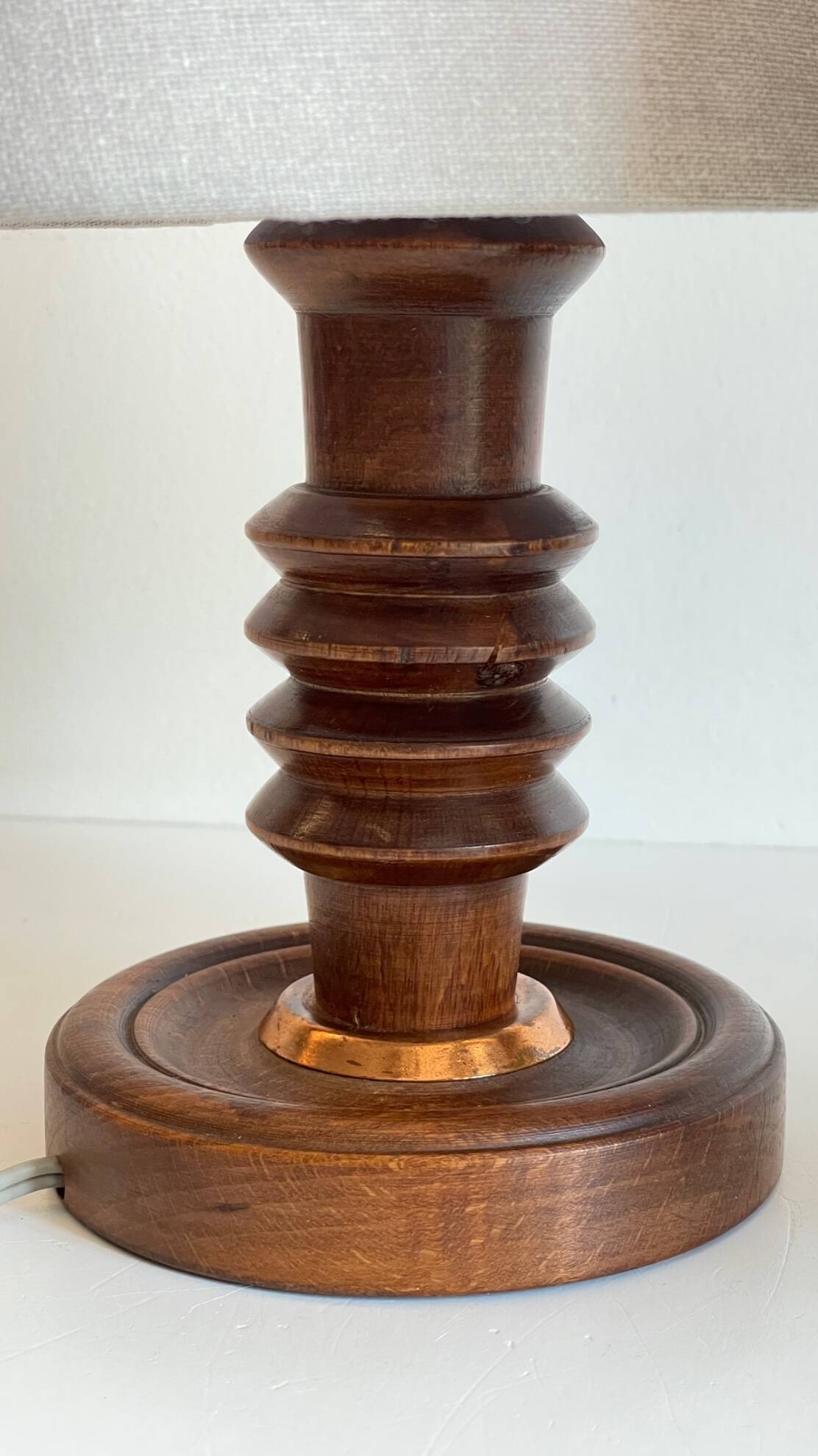Pair of vintage wooden lamps