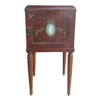 Louis XVI bedside table in thuja burl