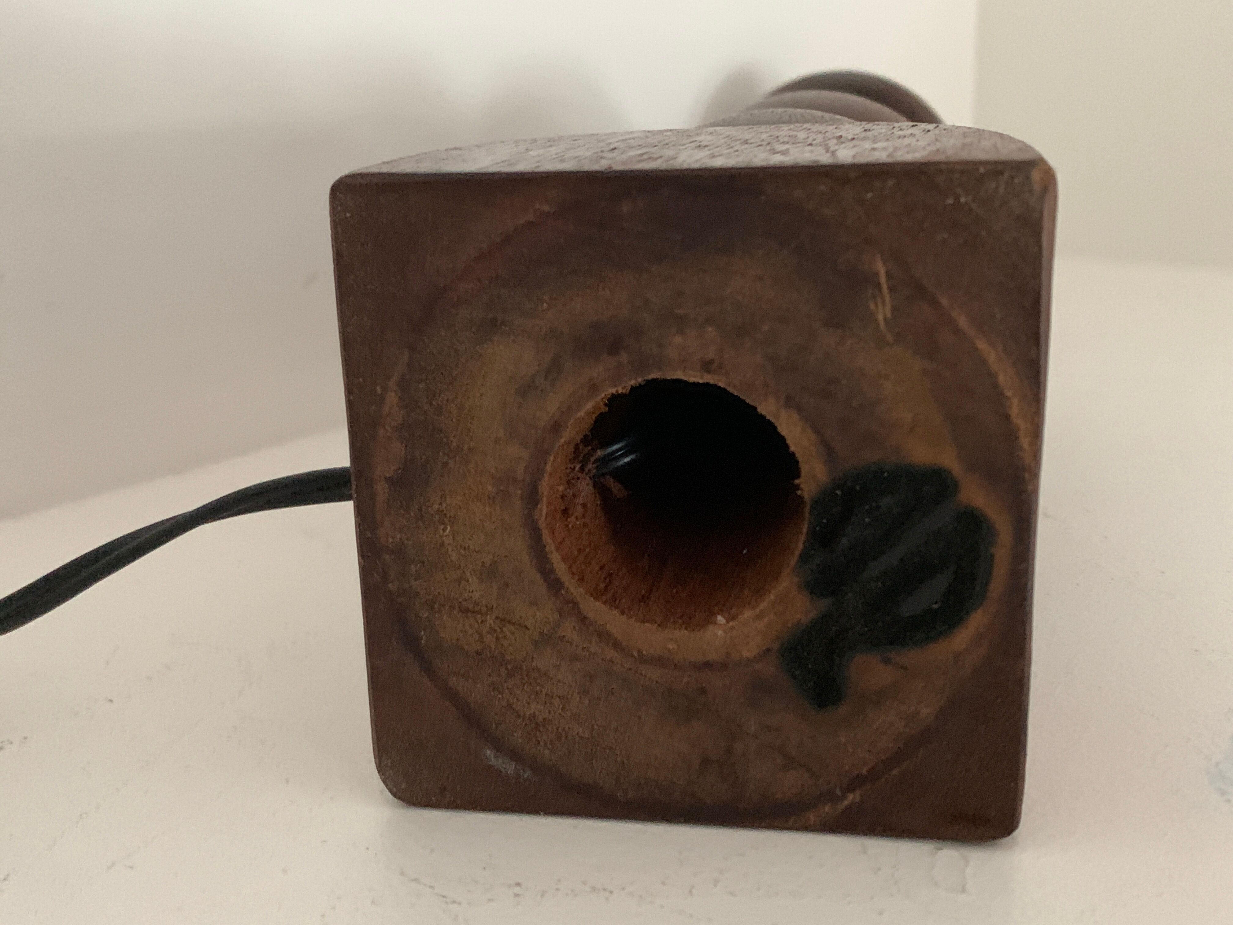 Turned wooden lamp foot