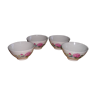 Set of 4 faience bowls decorated with rose