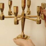 Swedish vintage brass seven arm candelabra by Gusum