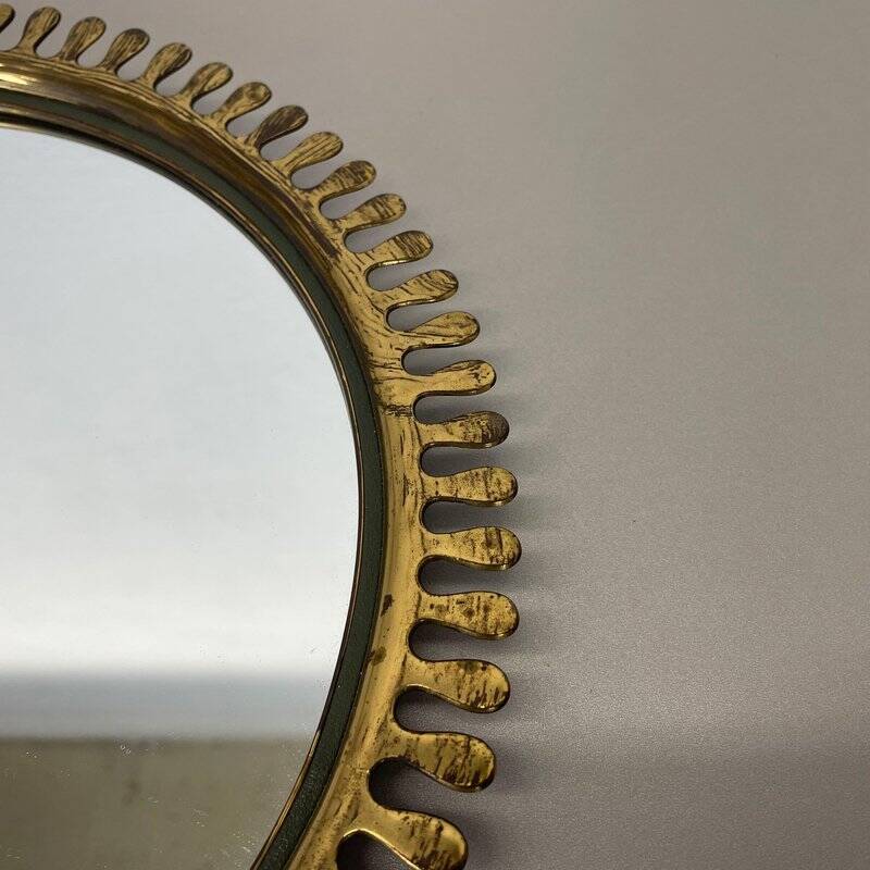 Miroir mural en laiton par Vereinigte Werkstätten, 1950