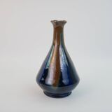 Fournier Demars vase in blue enameled ceramic