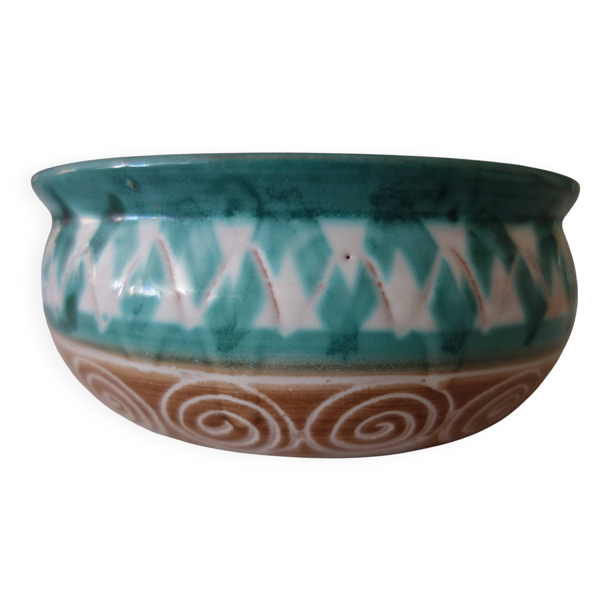 GLAZED CERAMIC BOWL 1960 by Robert PICAULT