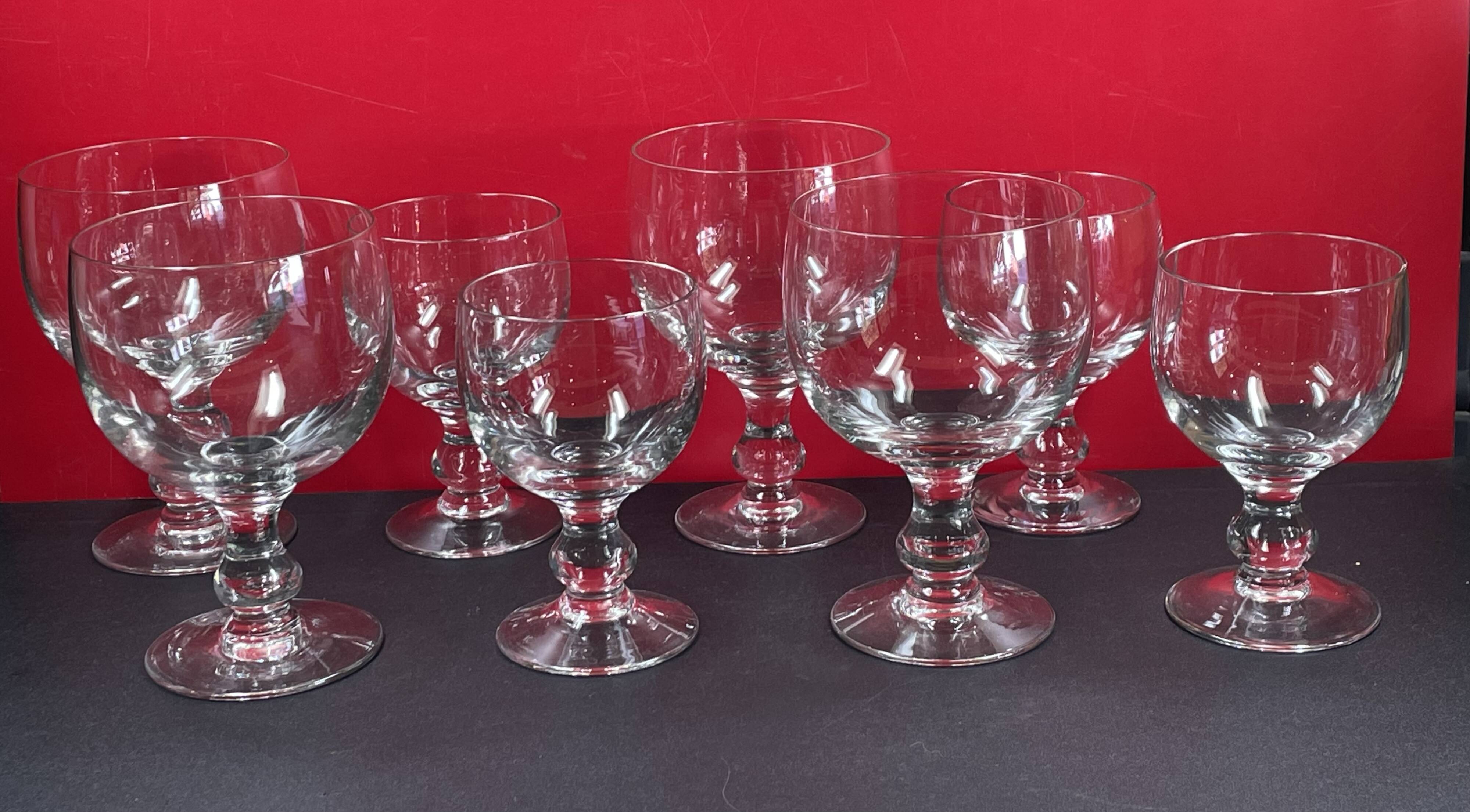 Set of 2 x 4 glasses (wine & water) louis philippe style 14 and 16.5 cm