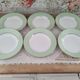 Lot de 6 assiettes creuses L'Amandinoise marli vert d'eau et frise dorée