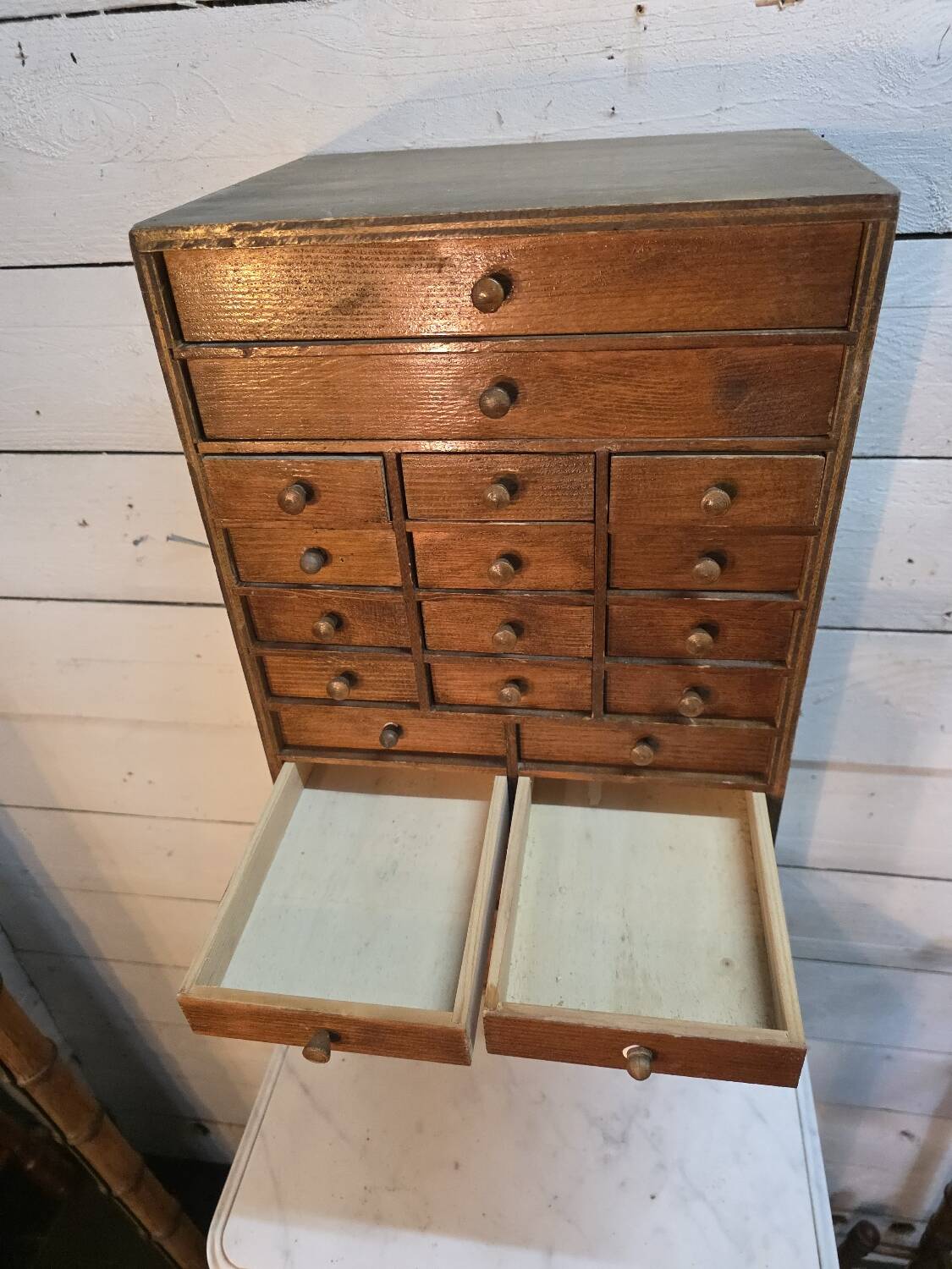 Watchmaker's workshop cabinet with drawers