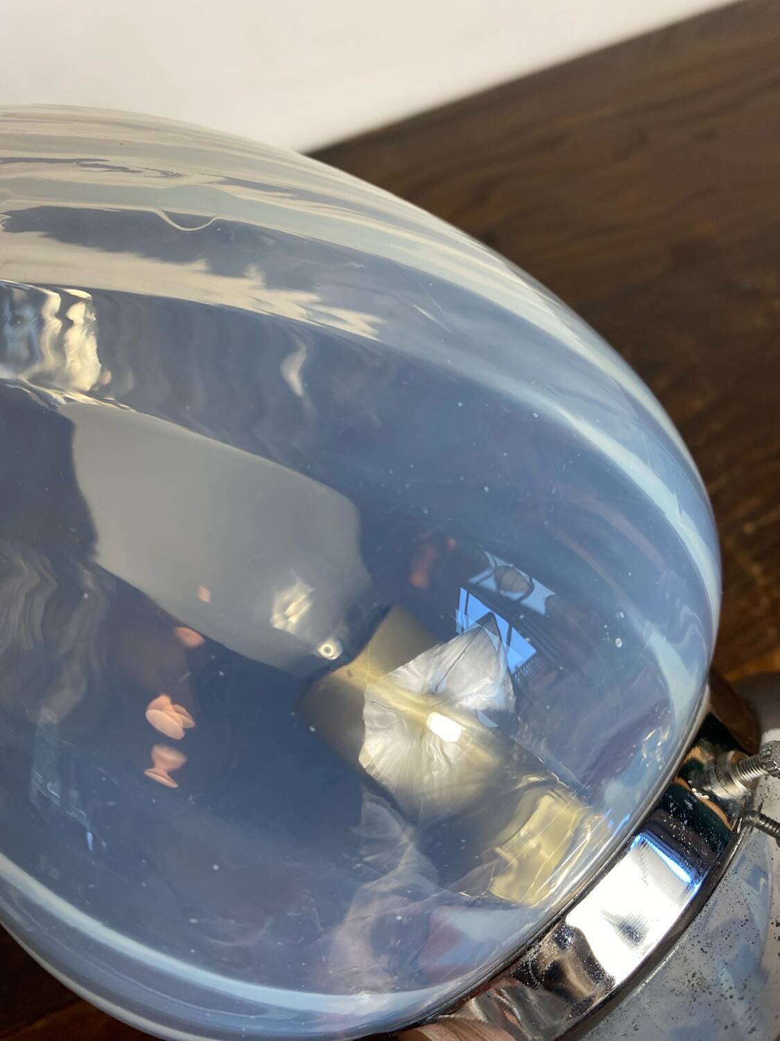 Suspension en verre et métal Art Déco