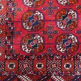 Tapis Vintage Tekke Turkmène Fait Main en Laine – Années 1960 – 126 x 188