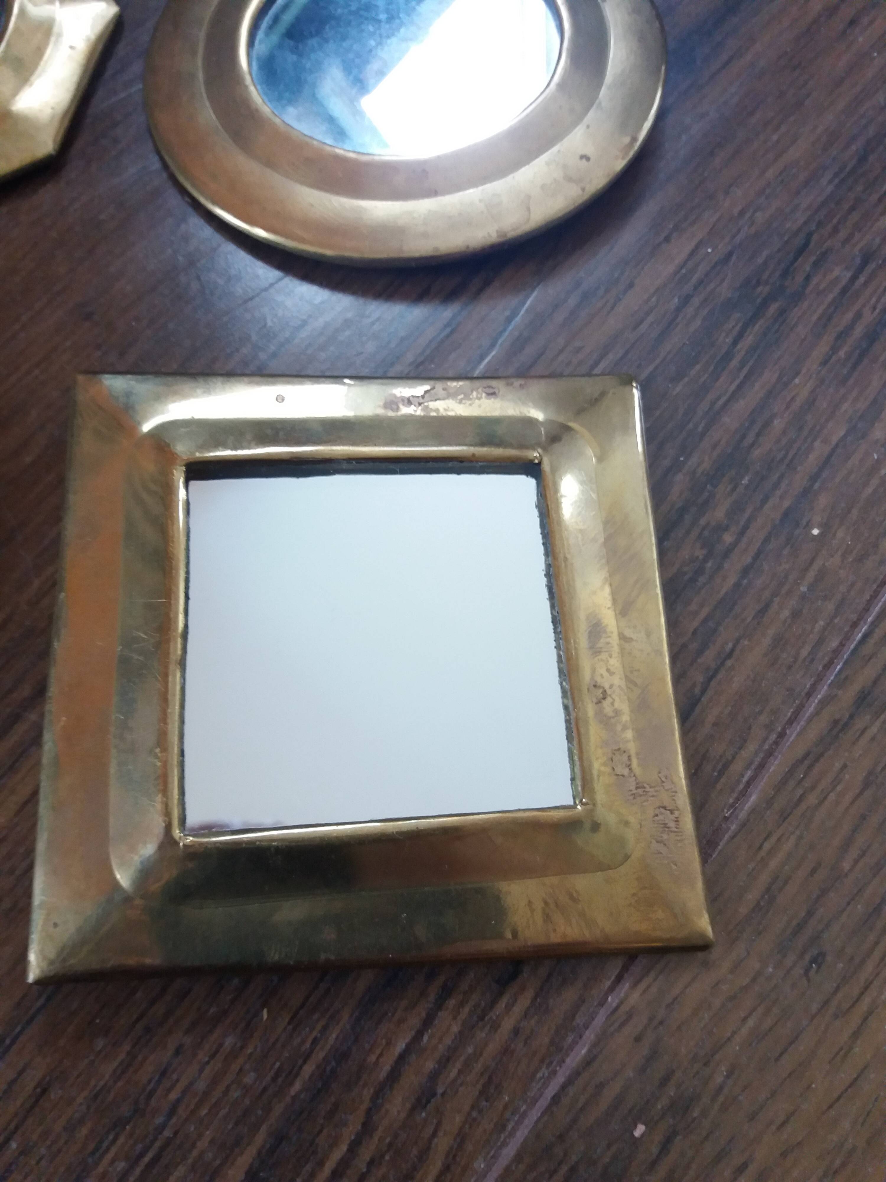 Moroccan brass mirror, set of 4