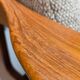 Fauteuil lounge scandinave en teck massif & ottoman 60/70