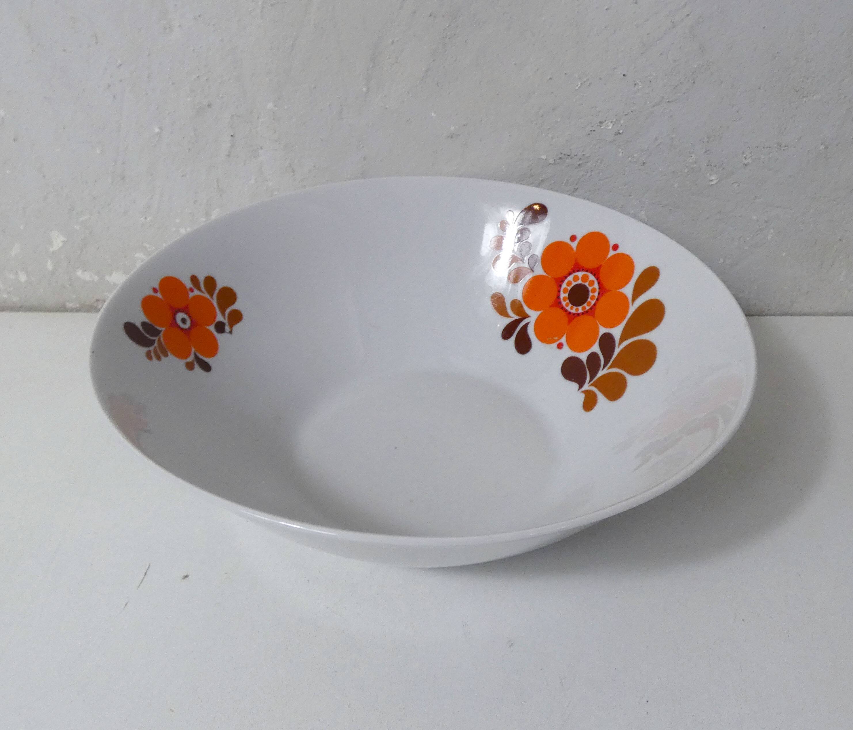 Vintage saxony porcelain salad bowl gdr colditz