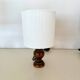 Wooden and velvet lamp