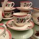 Gien tiled coffee set décor Lorraine Coffee maker cups milk jug