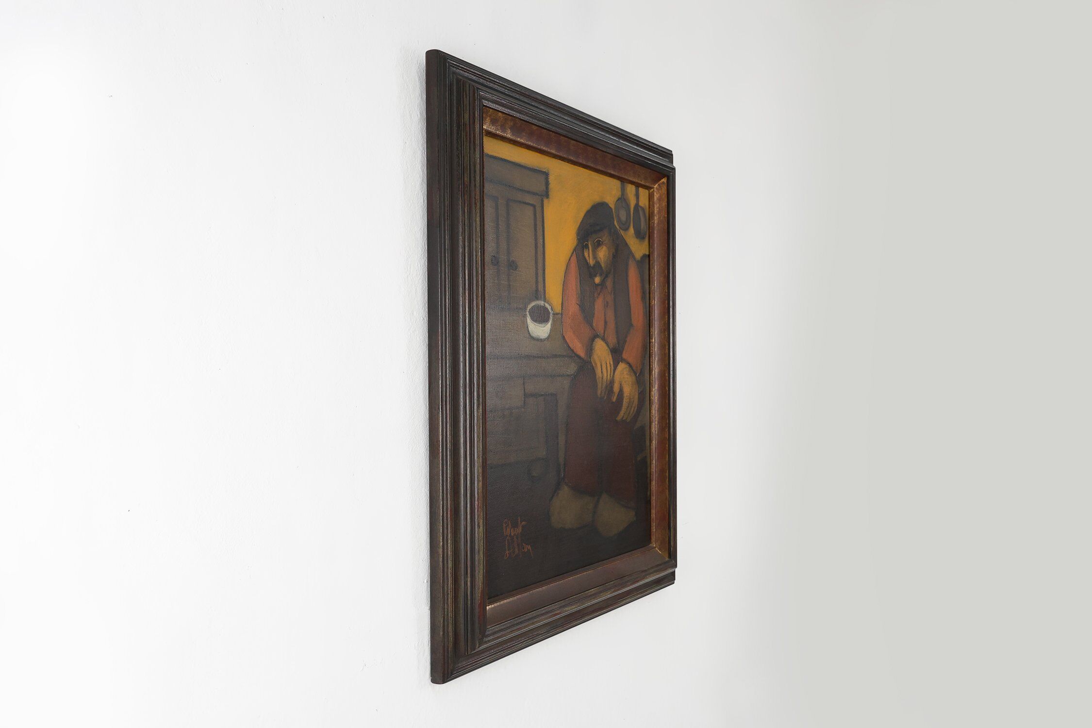 Robert Deman, Solitary Man, 1940s, Oil on Canvas, Framed